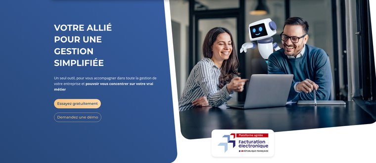 Page d'accueil Axonaut : CRM et facturation tout-en-un