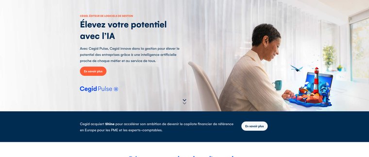 Page d'accueil Cegid : solutions cloud de gestion